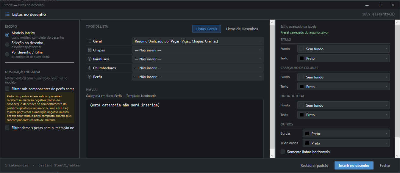 DWG lists in ModelSpace or on sheets